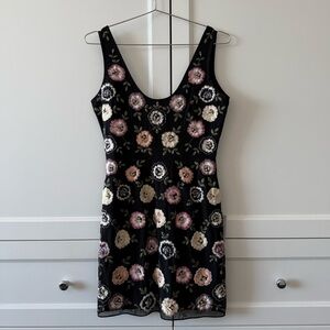 Needle & Thread Black Dress with Floral Embroidery - NWT!